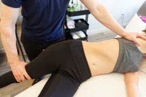 Osteopathy treatment of hip joint